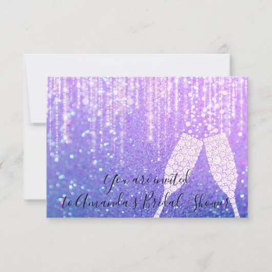 Invitation Boules de verre diamant Sweet16e Mariage nuptiale (Devant)