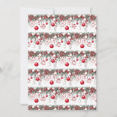 Invitation Boules décoratives rouges et blanches pour fêtes e (Dos)