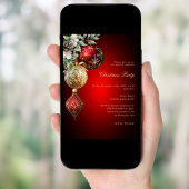 Invitation Boules d'or rouge employés affaires Noël fête