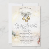 Invitation Boules dorées Présents Société de Noël (Devant)