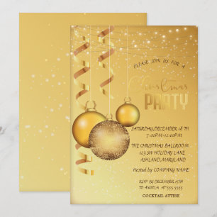 Invitation Boules Dorées, Soirée de Noël de la Société des Lu