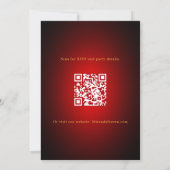 Invitation Boules en or rouge QR code Noël (Dos)