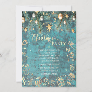 Invitation Boules et Étoiles de Noël Vintage