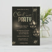 Invitation Boules Flocons de Neige Dorés Noël Entreprise (Debout devant)