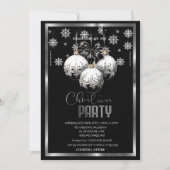 Invitation Boules noires blanches Flèches de neige Société No (Devant)