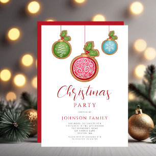Invitation Boules Rouges de Fête de Noël