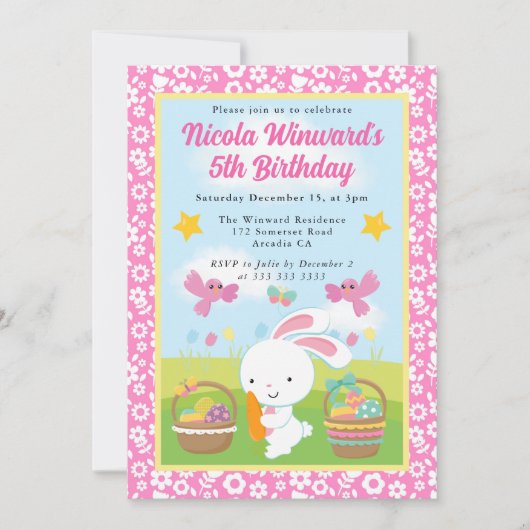 Invitation Boulet de Pâques Anniversaire de enfant de printem (Devant)