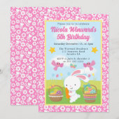 Invitation Boulet de Pâques Anniversaire de enfant de printem (Devant / Derrière)