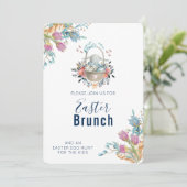 Invitation Boulet mignon en Panier & Fleurs de tulipe Brunch  (Debout devant)