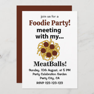 Invitation Boulettes De Viande Drôle Rencontre Avec Mes Boule