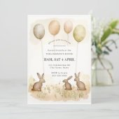 Invitation Boulon d'aquarelle de Whimsical Brunch de Pâques (Debout devant)