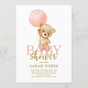 Invitation Boulon mignon fille baby shower