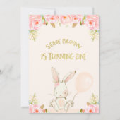 Invitation Boulon rose or floral 1er anniversaire (Dos)