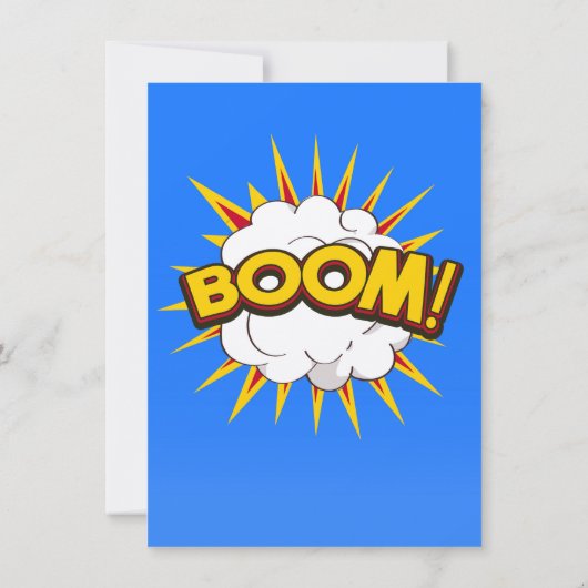 Invitation Boum ! Explosion de dessin animé (Dos)