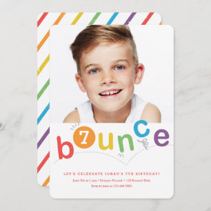 Invitation Bounce anniversaire de enfant moderne