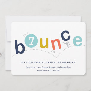Invitation Bounce Colorful Modern Anniversaire de enfant Part