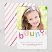 Invitation Bounce Girls Birthday Party (Devant / Derrière)