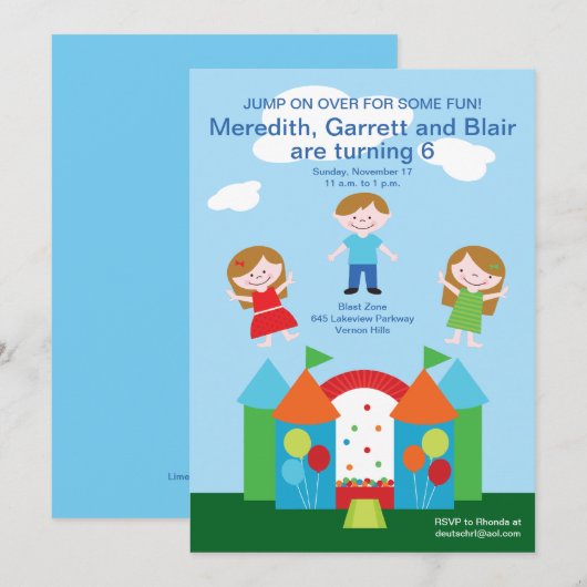 Invitation Bounce House (Devant / Derrière)