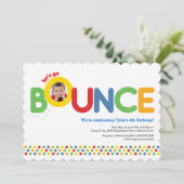 Invitation Bounce House Anniversaire Photo Red Blue Green (Debout devant)