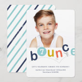Invitation Bounce House Colorful Modern Anniversaire de enfan (Devant / Derrière)
