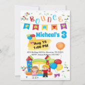 Invitation Bounce House Fun coloré fête d'anniversaire Invita (Devant)