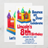 Invitation Bounce House Inflatable Anniversaire de enfant Par (Devant / Derrière)