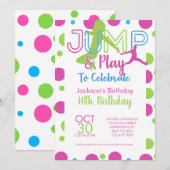 Invitation Bounce House Jump Party Trampoline Park Anniversai (Devant / Derrière)