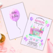 Invitation Bounce House Jump Trampoline Fille fête d'annivers