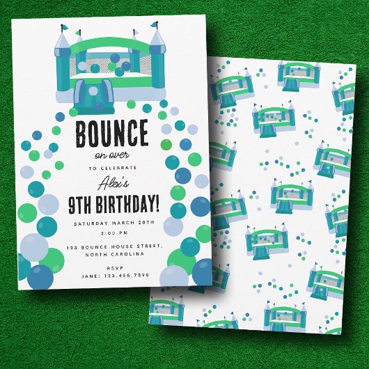 Invitation Bounce House Jumping Castle Boys fête d'anniversai