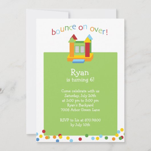 Invitation Bounce House Party (Devant)
