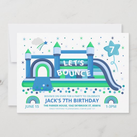 Invitation Bounce House Party (Devant)