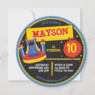 Invitation BOUNCE HOUSE SLIP and SLIDE Anniversaire
