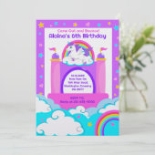 Invitation Bounce House Unicorn Girls Anniversaire de enfant  (Debout devant)