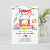 Invitation Bounce Jump Play Kids Trampoline Park Anniversaire (Debout devant)