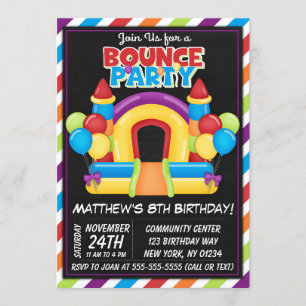 Invitation Bounce Party Enfants Bounce Anniversair