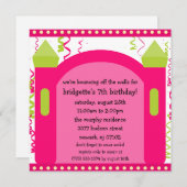 Invitation Bouncing of the Walls Bounce House Anniversaire (Devant / Derrière)