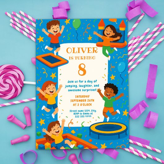 Invitation Bouncy Adventure Anniversaire Fiesta