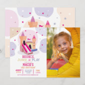 Invitation Bouncy Castle Anniversaire Photo Bounce House (Devant / Derrière)