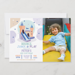 Invitation Bouncy Castle Birthday Photo Jump Bounce House