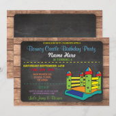 Invitation Bouncy Castle Party Jump Anniversaire de enfant In (Devant / Derrière)
