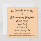 Invitation Bounty d'automne, raisins citrouille - Thanksgivin (Dos)