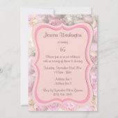 Invitation Bouquet à cadre élégant et romantique 65e annivers (Dos)