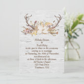 Invitation Bouquet Antler Cerf d'automne sur Birch (Debout devant)