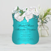 Invitation Bouquet Aqua de la Rose blanche (Debout devant)