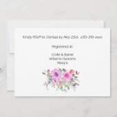 Invitation Bouquet aquarelle avec cadre géométrique or (Dos)