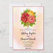 Invitation Bouquet aquarelle rose rose pâle rose Mariage (Devant)