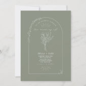 Invitation Bouquet Arch Line Sage Green Mariage (Devant)