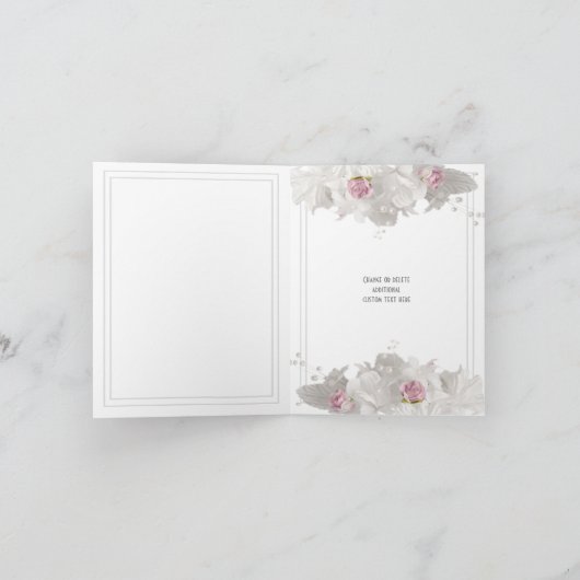 Invitation Bouquet blanc douche nuptiale (Intérieur)