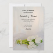 Invitation Bouquet blanc Tulip Spring fiançailles (Devant)