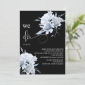 Invitation *~* Bouquet bleu Dusty QR Floral RSVP AR15 MARIAGE (Debout devant)